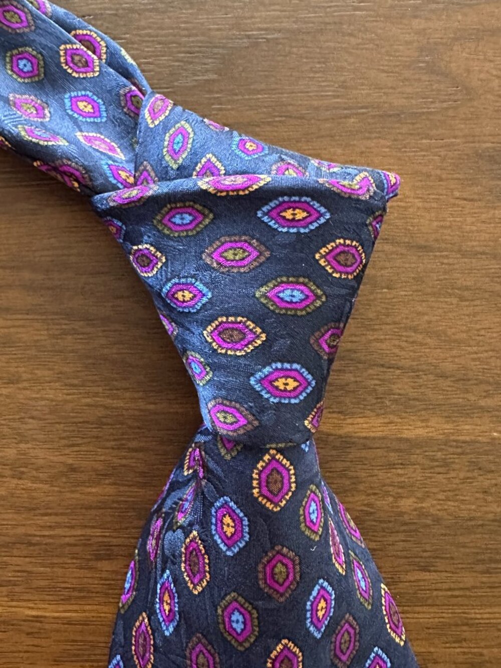 Stefano Ricci per Castellani Navy Medallion Silk Tie